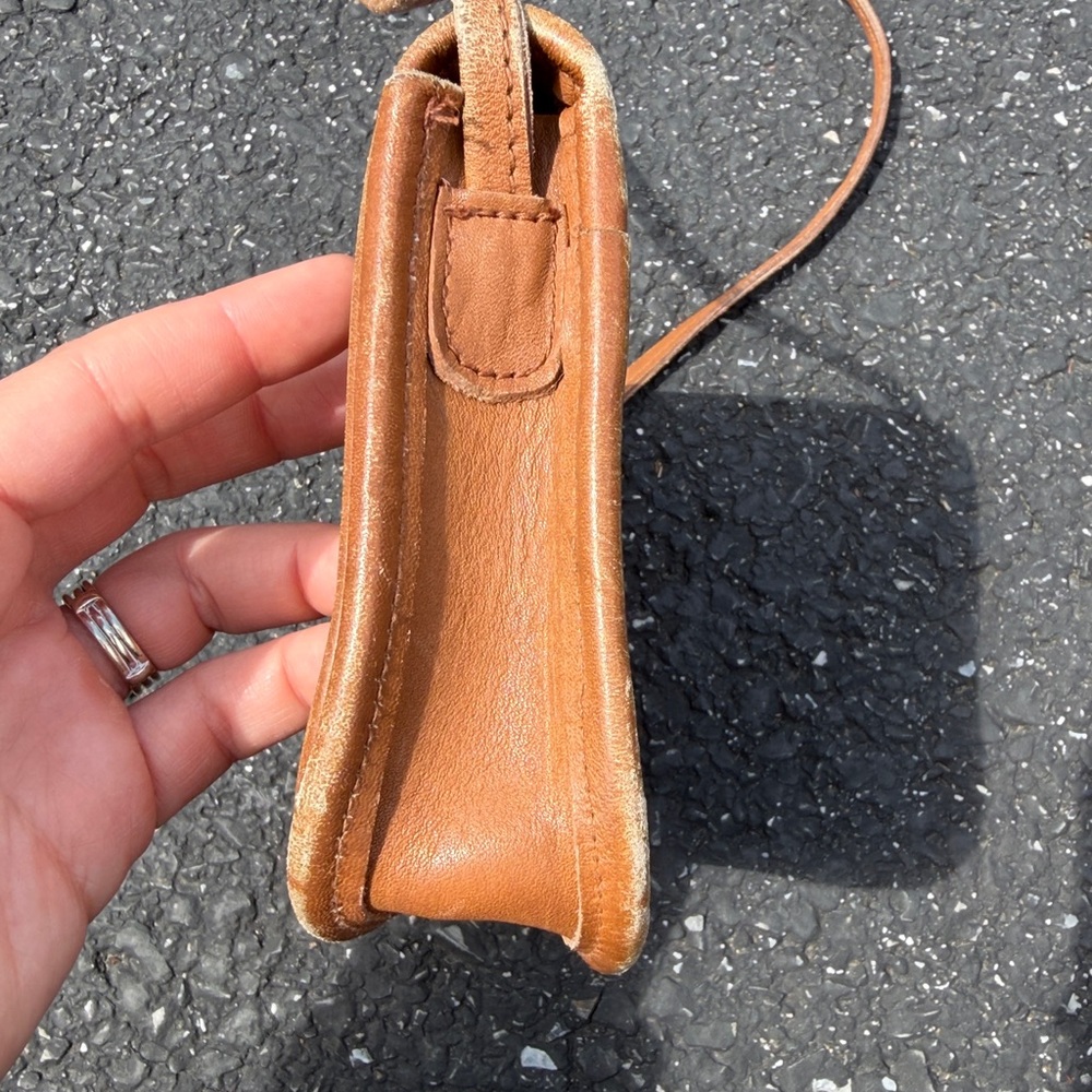 Genuine leather crossbody medium brown color - Picture 9 of 11